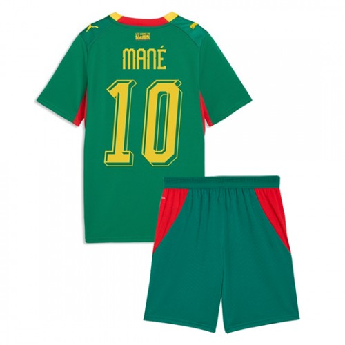 Senegal Sadio Mane #10 Vieraspaita Lapsille MM-kisat 2026 Lyhythihainen (+ Lyhyet housut)